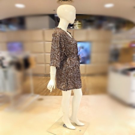 시스루 브라운4613R번아웃로브가운