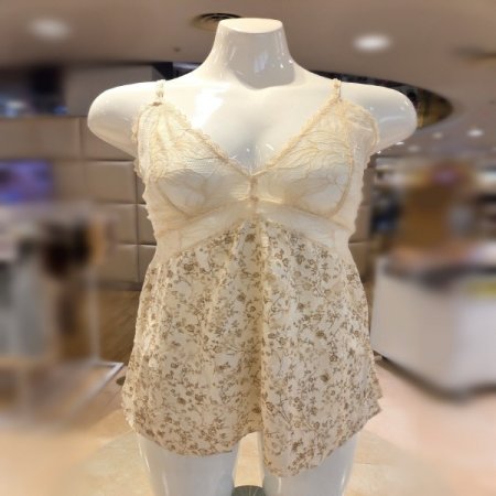 시스루 번아웃프린4613베이지캐미솔