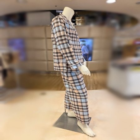 커플 체크4611면기모잠옷세트