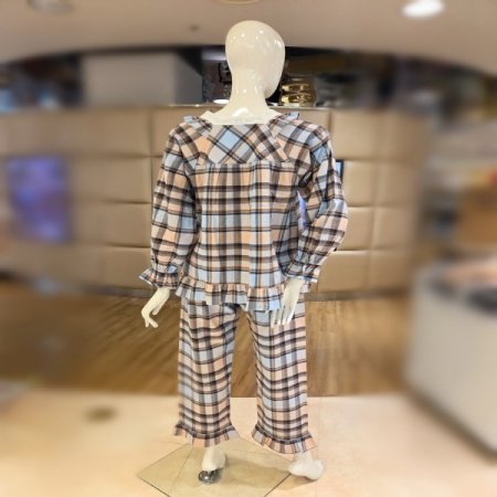 체크4611면기모 여성잠옷