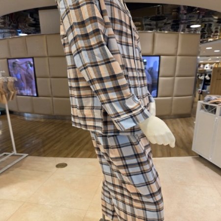 체크 4611면기모남성잠옷세트