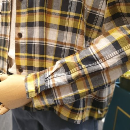 문리 체크 블라우스