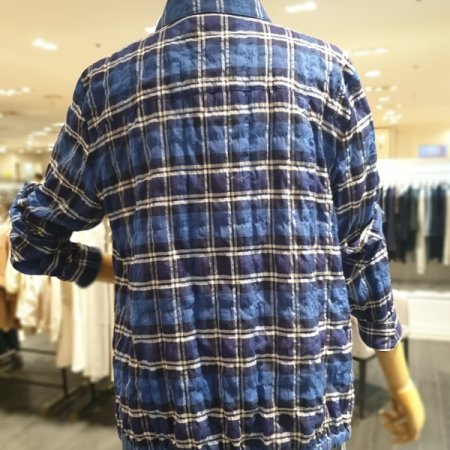 문리 체크 블라우스