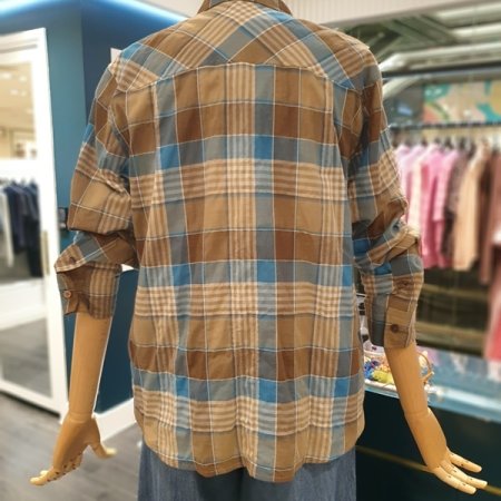 콘부체크블라우스