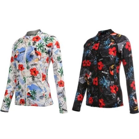 여성모던 플라워 풀집업레쉬가드 TOP