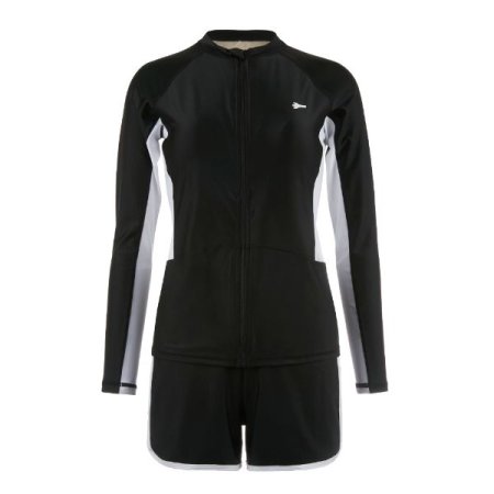 여성 내장 캡 레쉬가드 상 하 세트