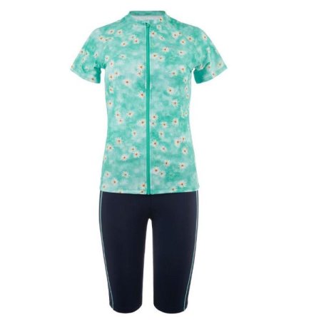 여성 아쿠아내장캡 반팔 집업 바지세트