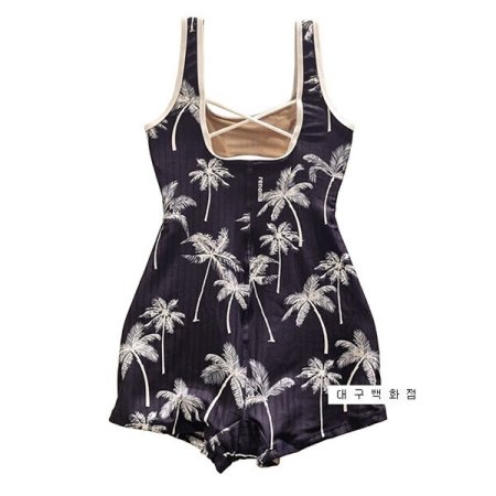 여성 야자수 U백 2부 반신수영복