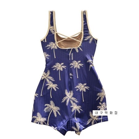 여성 야자수 U백 2부 반신수영복