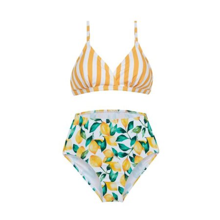 여성 레몬 비키니