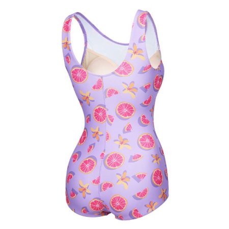 여성 U백캡내장형자몽로우컷실내수영복