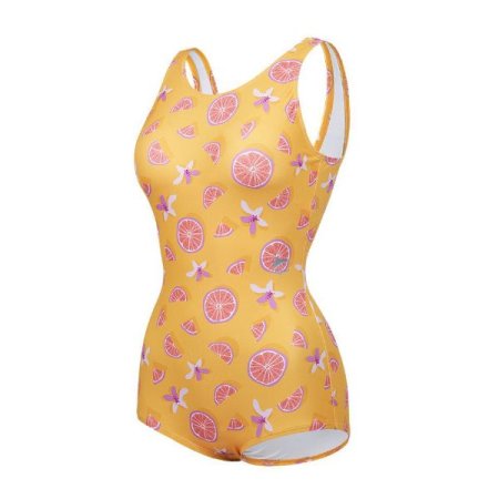 여성 U백캡내장형자몽로우컷실내수영복