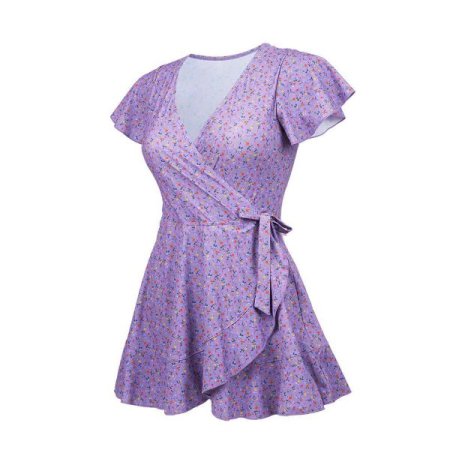 여성 작른꽃 비치원피스수영복