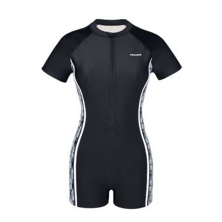 여성 2부 내장캡 반팔집업 실내수영복