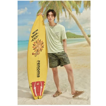 남성 레터링 비치 트렁크