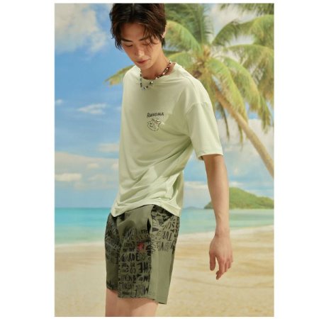 남성 레터링 비치 트렁크