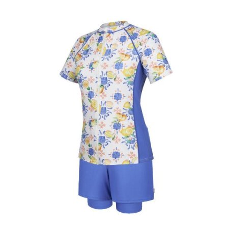 여성 아쿠아내장캡 반팔 집업 바지세트