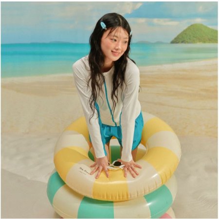 여성 내장캡 집업레쉬가드 상하 세트