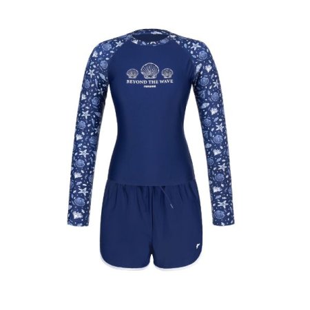 여성 내장 캡 레쉬가드 상하 세트