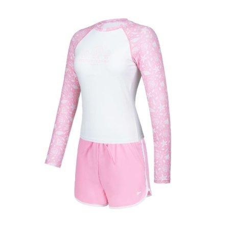 여성 내장 캡 레쉬가드 상하 세트