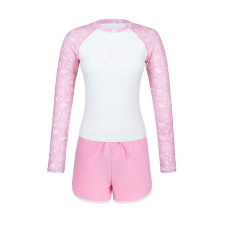 여성 내장 캡 레쉬가드 상하 세트