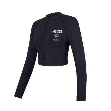 여성 내장형 캡 크롭 레쉬가드