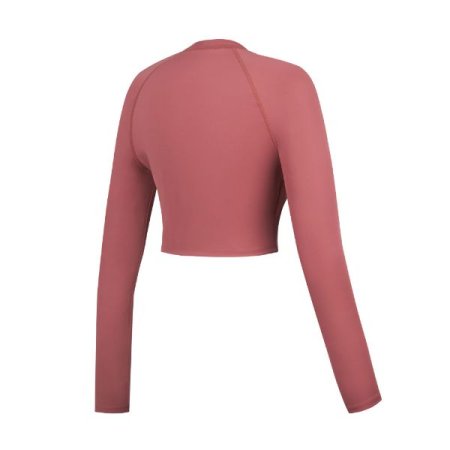 여성 내장형 캡 크롭 레쉬가드