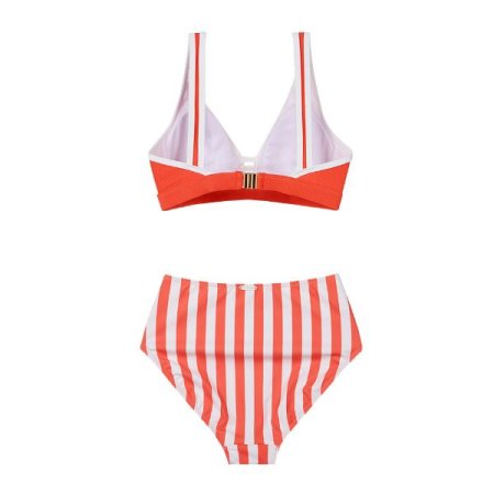 여성 스트라이프 하이웨스트 비키니