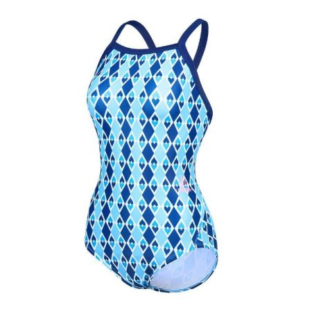 여성 아가일하트 X백 실내수영복