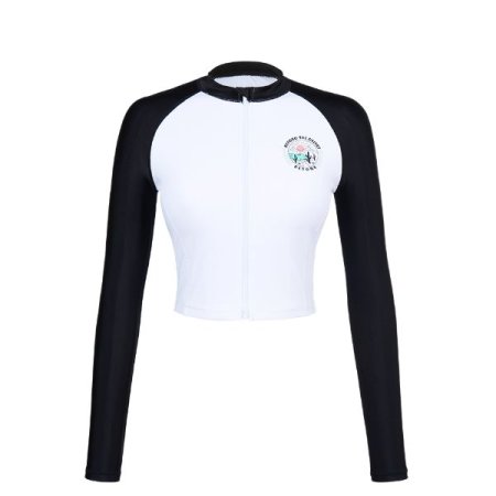 여성 크롭 내장컵 레쉬가드