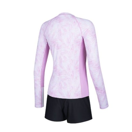 여성 야자수 내장컵 레쉬가드 상하세트