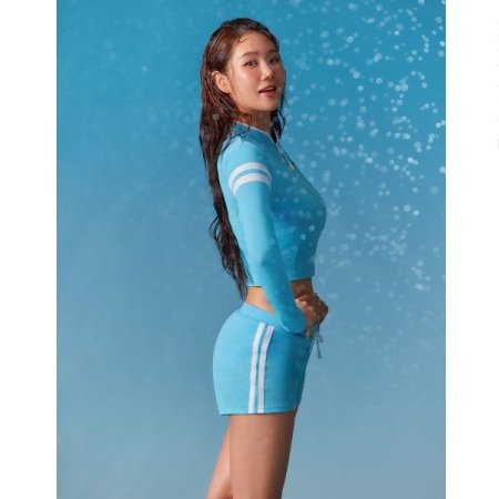 여성 크롭 집업레쉬가드 상의