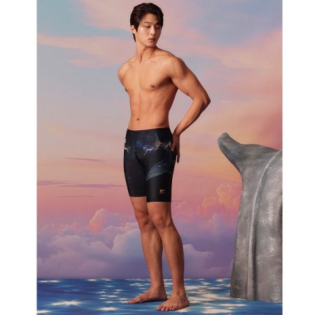 남성 포일 웨일 4부수영복