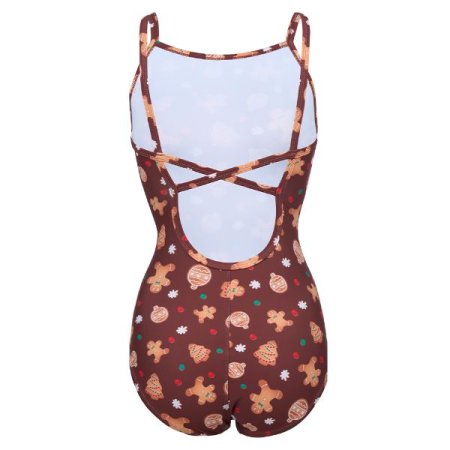 여성쿠키 U백 스트랩 원피스수영복