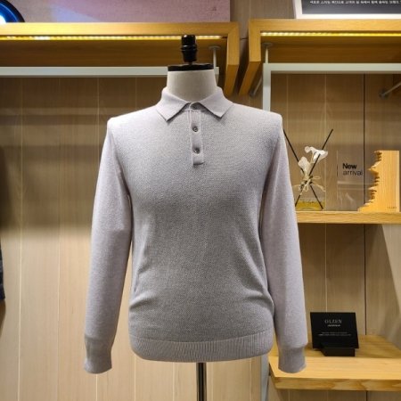 울 카라 스웨터