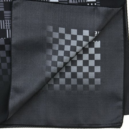 사각격자 올오버 실크 스카프