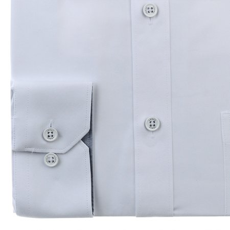 배색카라 면혼방 솔리드 일반핏 긴소매