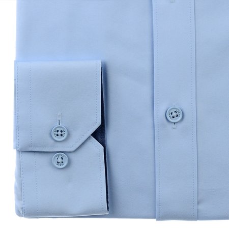 배색카라 면혼방 솔리드 일반핏 긴소매