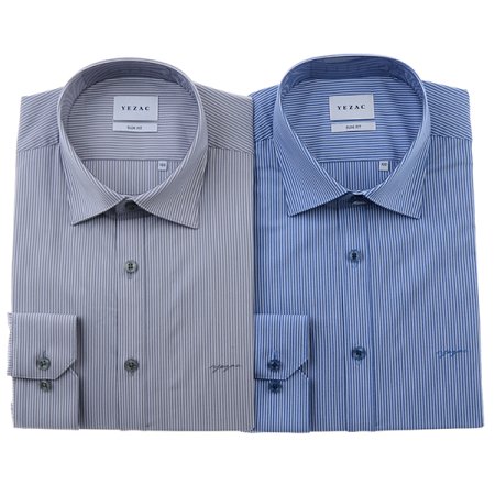 스트레치 스트라이프 슬림핏 긴소매