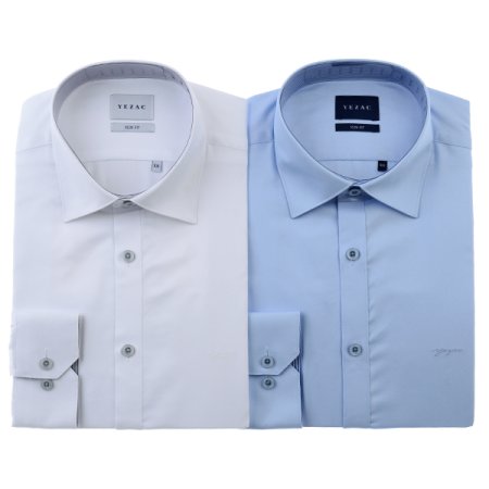 배색카라 면혼방 솔리드 슬림핏 긴소매