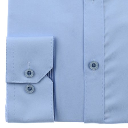 배색카라 면혼방 솔리드 슬림핏 긴소매