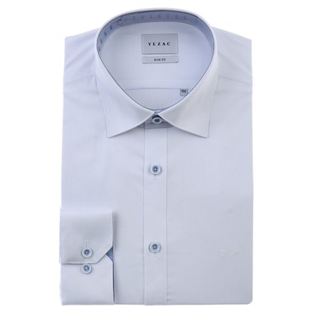 배색카라 스트레치 솔리드 슬림핏긴소매