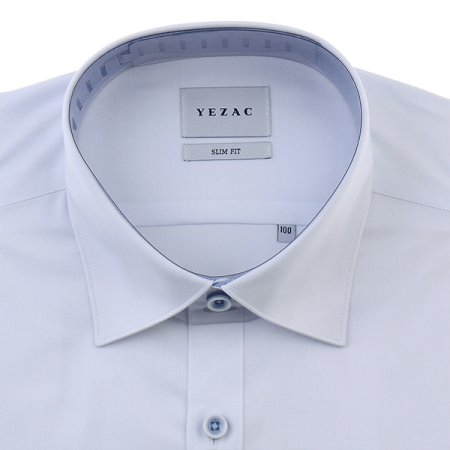 배색카라 스트레치 솔리드 슬림핏긴소매