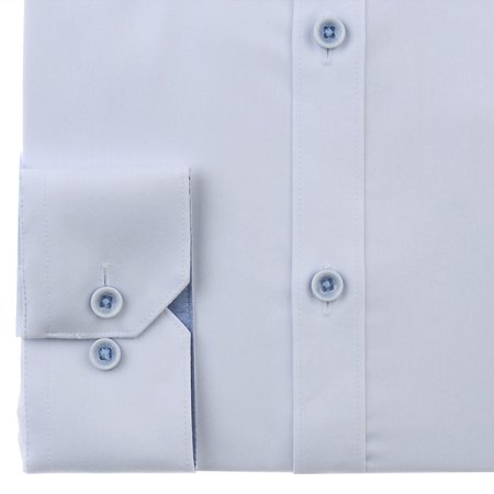 배색카라 스트레치 솔리드 슬림핏긴소매