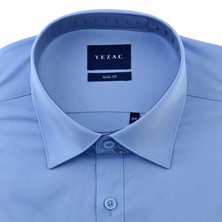 배색카라 스트레치 솔리드 슬림핏긴소매