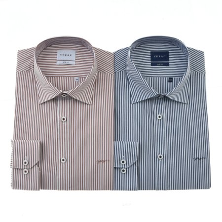 스트레치 스트라이프 슬림핏 긴소매