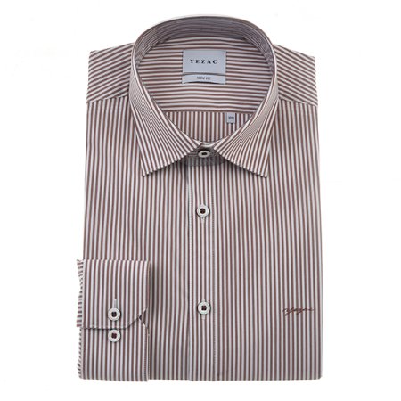 스트레치 스트라이프 슬림핏 긴소매