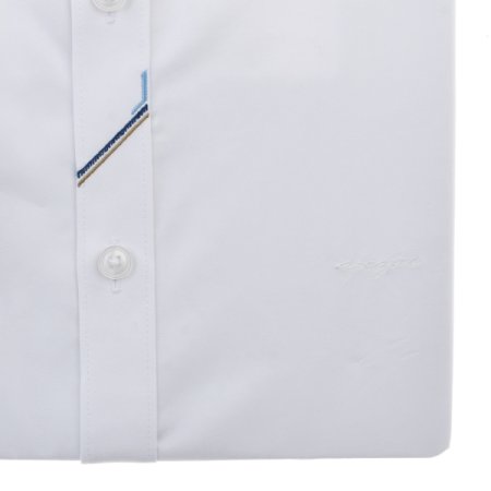 자수포인트 면혼방 솔리드 슬림핏긴소매