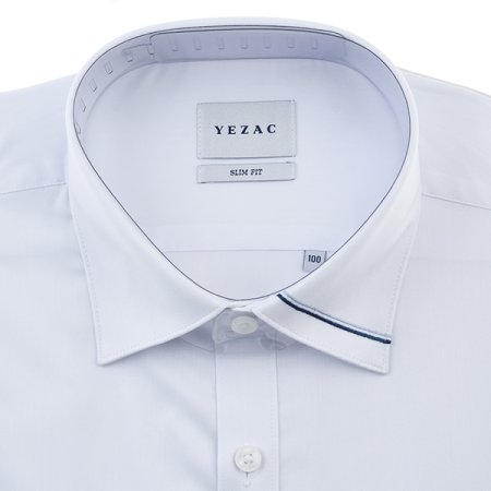 자수포인트 스트레치솔리드 슬림핏긴소매