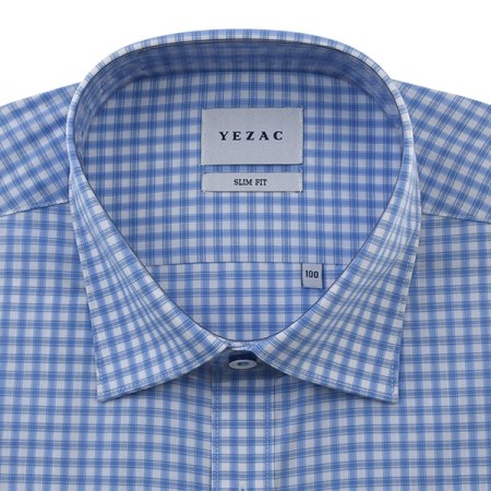 면혼방 스트레치 체크 슬림핏 긴소매